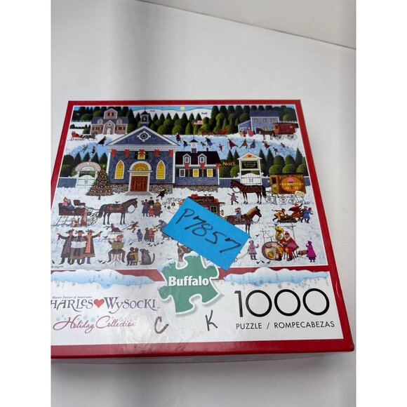 Charles Wysocki Churchyard Christmas 1000-Piece Puzzle Holiday Fun Buffalo Games - Picture 7 of 9